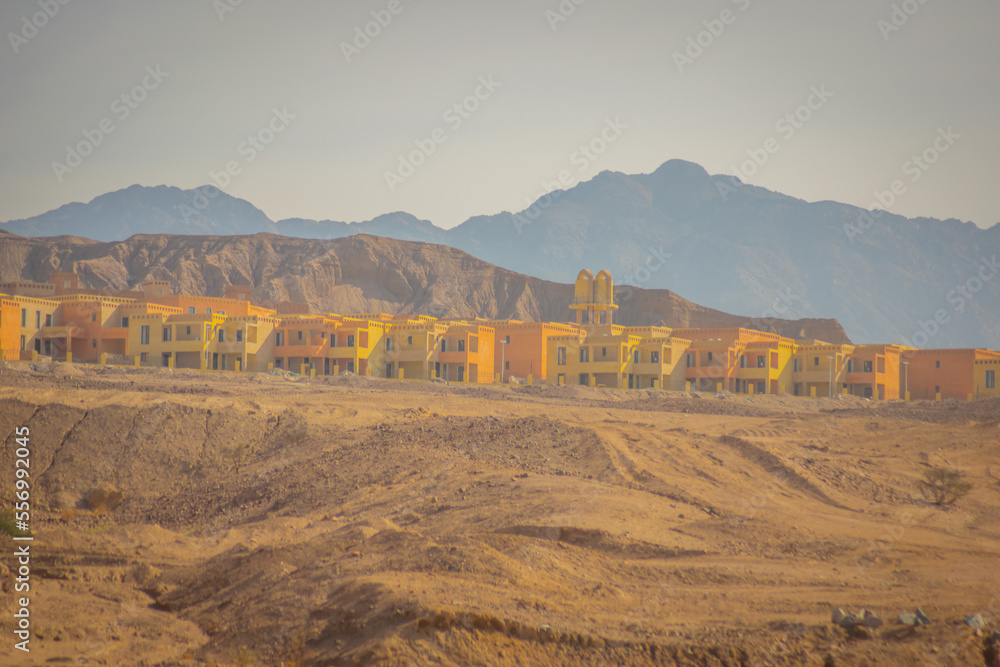 Huge housing complex in construction being build near Aqaba Jordan, new