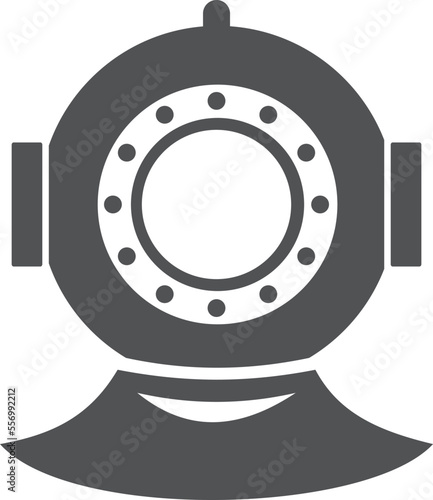 Open circuit helmet icon. Underwater diving equipment