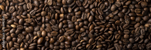 Fototapeta Naklejka Na Ścianę i Meble -  Roasted coffee beans background. Healthy beverage ingredients