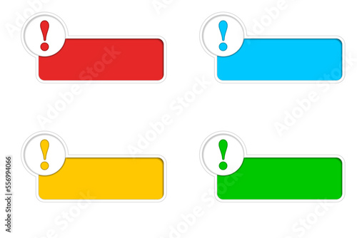 Text box and exclamation mark. Vector illustration