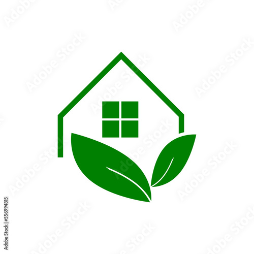 Green house icon  isolated on a white background. 