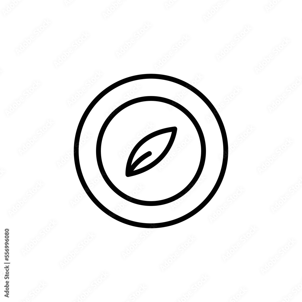 Plate icon illustration with leaf. suitable for vegan icon. Line icon style. icon related to fitness. Simple vector design editable Plate icon illustration with leaf. suitable for vegan icon. Line icon style. icon related to fitness. Simple vector design editable
