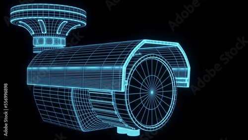 3d rendering illustration Modern CCTV camera concept for future technology element background business screen © KengVit14