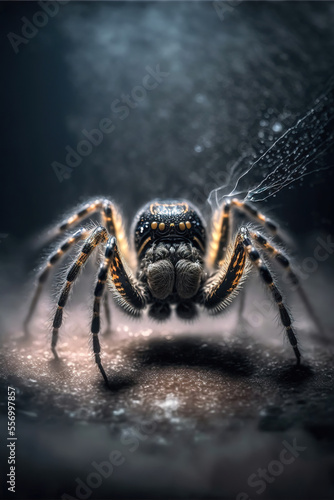 Spider  Digital national geographic realistic illustration with stunning scene