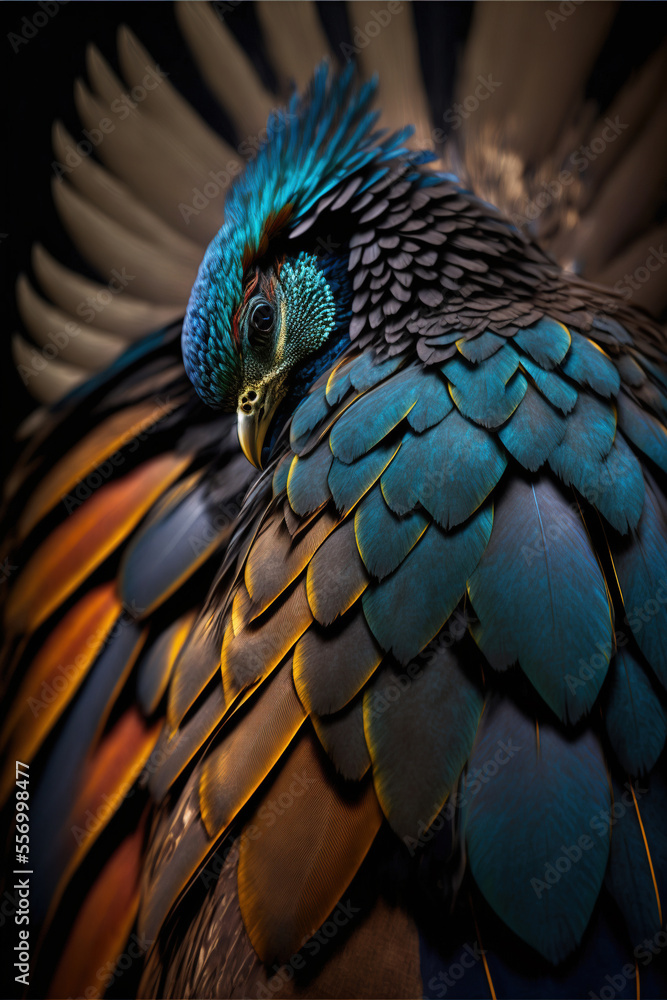 Obraz premium Bird, Digital national geographic realistic illustration with stunning scene