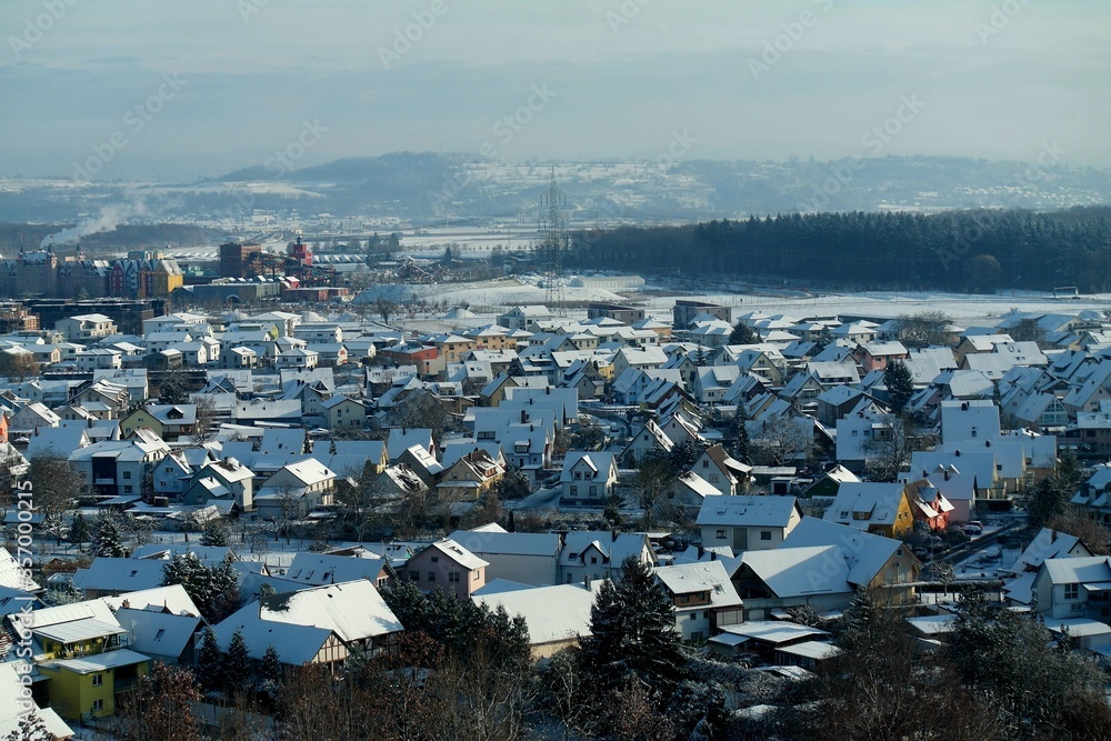 German Town in the Snow