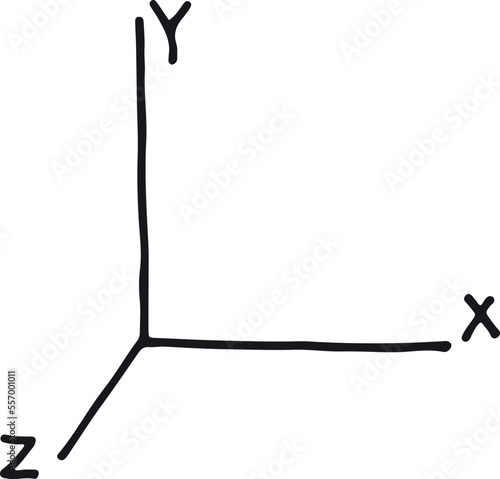 Math coordinate axis icon. Education and science symbol
