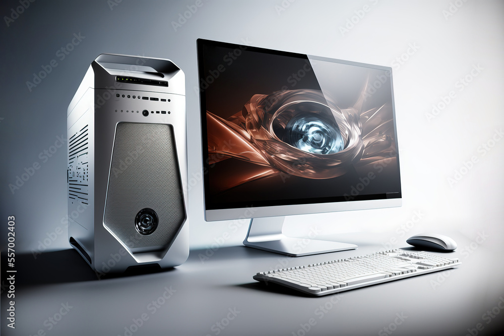 Mock up computer and desktop for your advertise modern technology ...