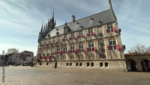 Street view of Stadhuis in Gouda, Netherlands