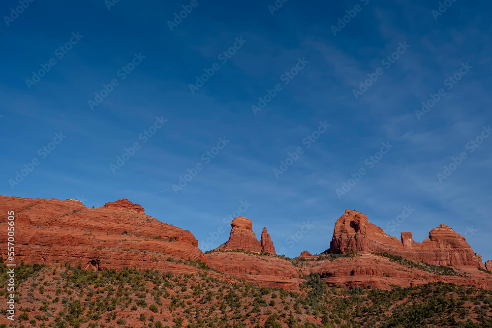 Gorgeous View Of The American Southwest Desert Showing Large Rock Formations