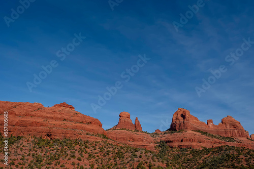 Gorgeous View Of The American Southwest Desert Showing Large Rock Formations