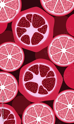 Flat citrus fruits organic grapefruit magenta