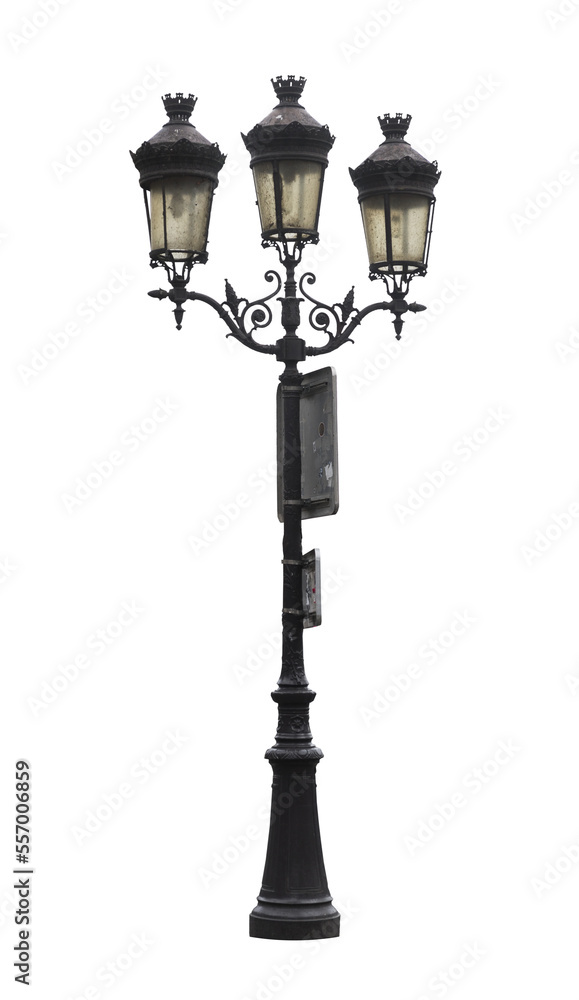 Traditional Paris lamp post - obrazy, fototapety, plakaty 