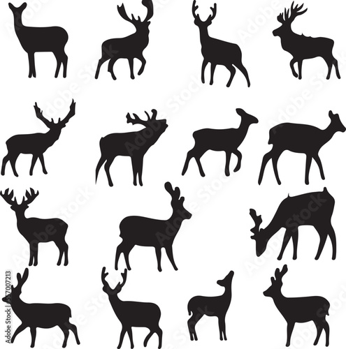 15 Beautiful  deer silhouette Vector Art. This is an editable silhouette vector  file. 