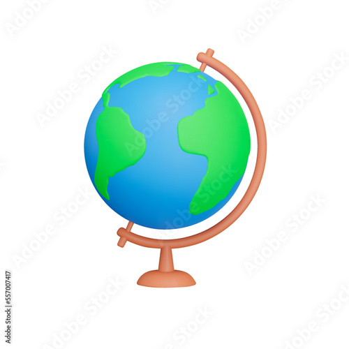 globe 3d icon. Earth. Isolated object on transparent background