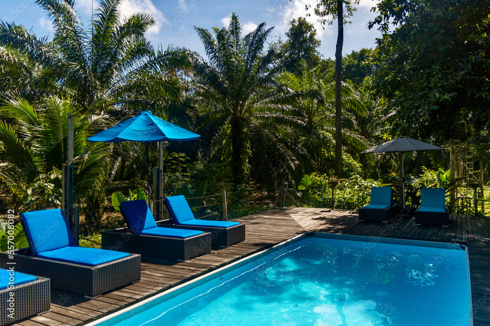 Swimming Pool at Resort at the Kinabatangan Wildlife Sanctuary in Borneo 