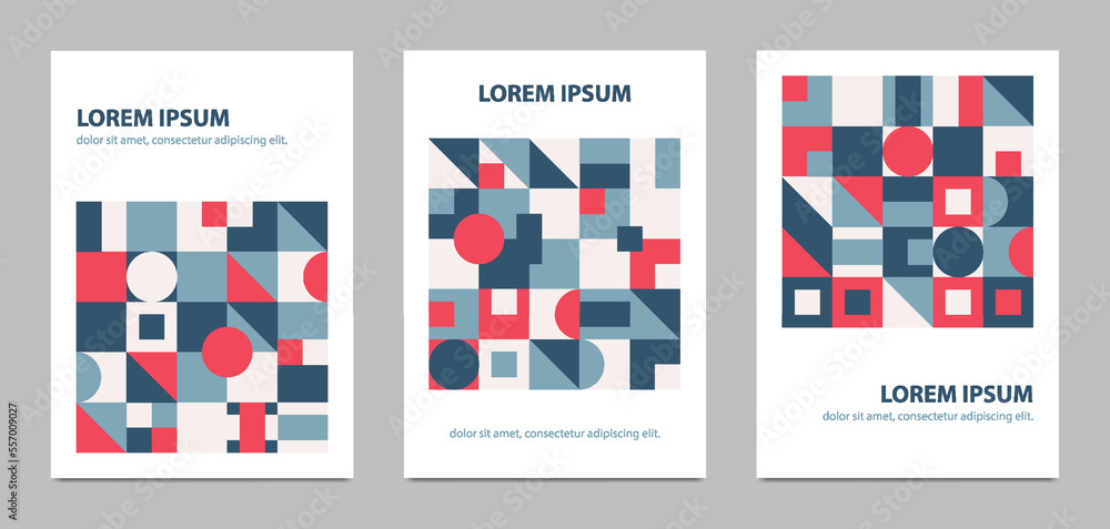 Set of bauhaus abstract geometric cover background. Template for annual report, cover notebook, poster, etc Set of bauhaus abstract geometric cover background. Template for annual report, cover notebook, poster, etc