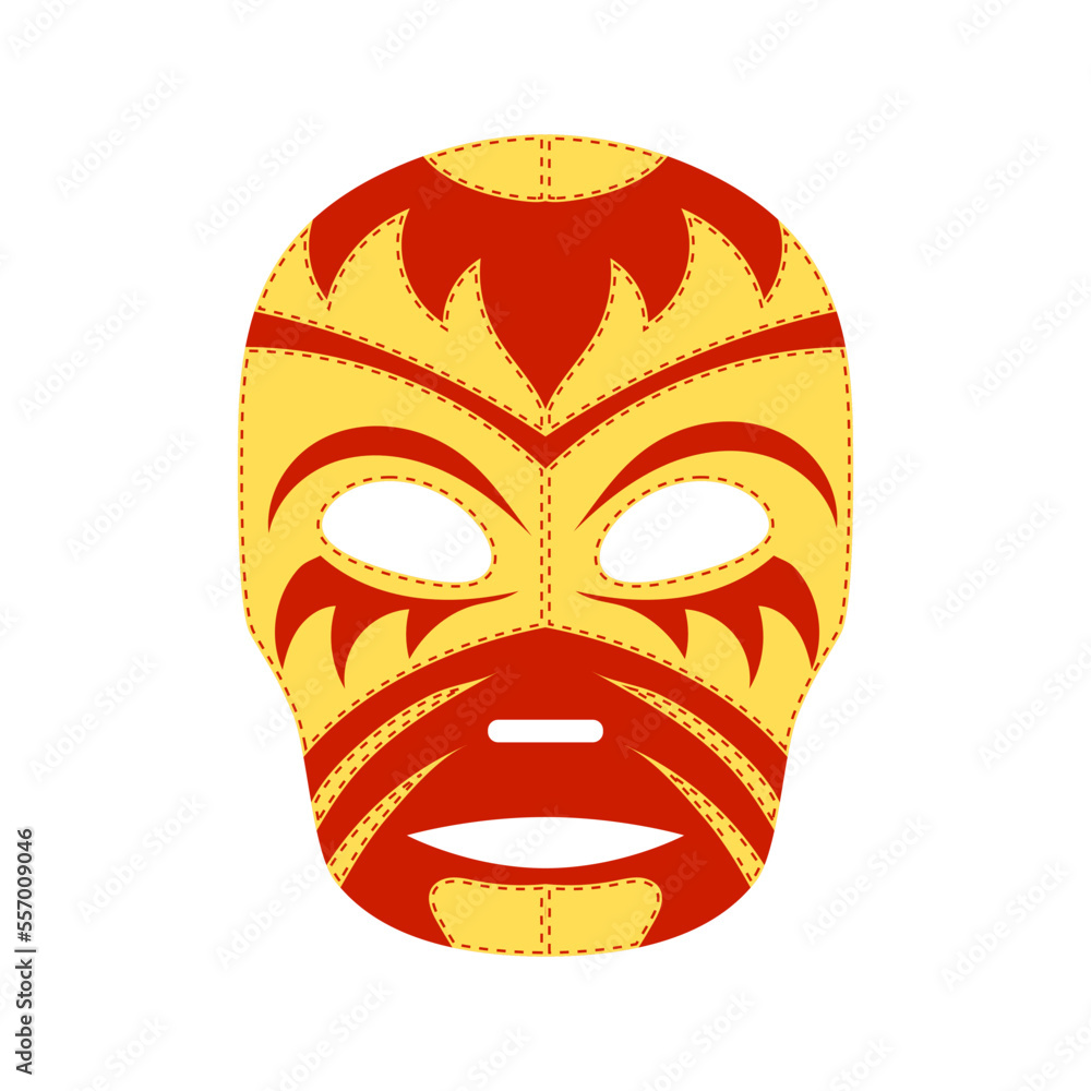 Red yellow luchador mask template