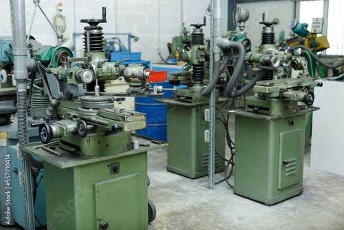 old milling machines in the metal factory