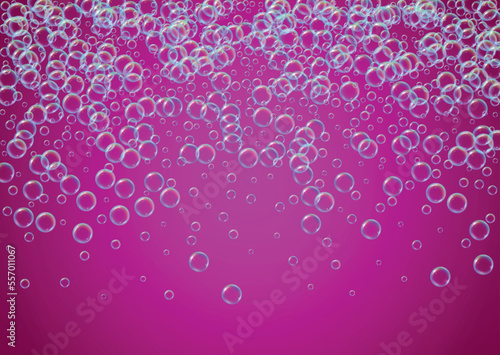 Fizz background with shampoo foam and soap bubbles.