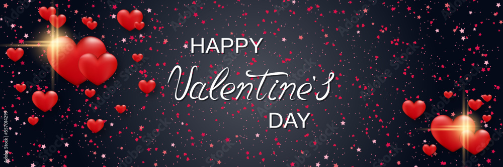 Valentine's Day horizontal banner, greeting card, coupon design vector template Valentine's Day horizontal banner, greeting card, coupon design vector template