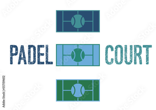 Padel court vector logo concept