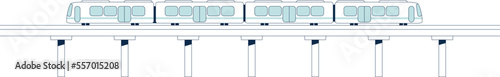 Train on railway bridge. Railroad transport icon