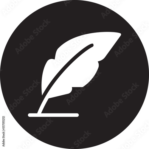 feather pen glyph icon