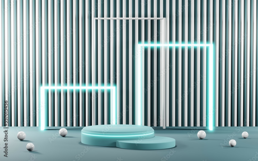 3D render of Podium background in blue tones for displaying cream products. cosmetics 3D render of Podium background in blue tones for displaying cream products. cosmetics