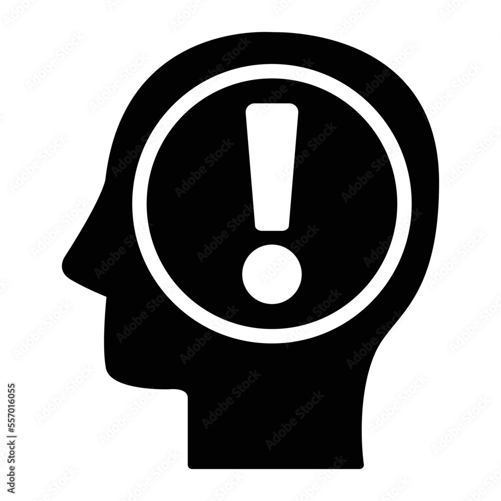Mind Alert Icon In Flat Style Mind Alert Icon In Flat Style