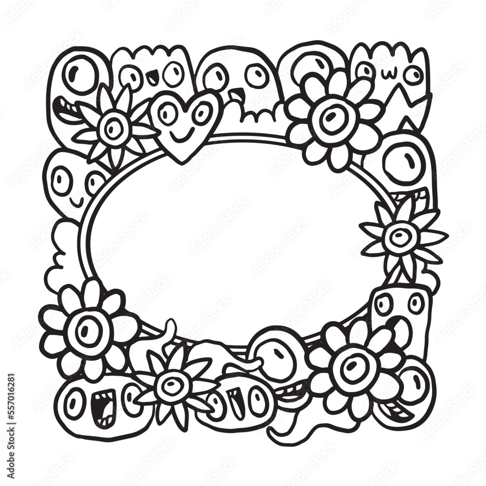 Hand drawn Abstrack doodle art frame Hand drawn Abstrack doodle art frame