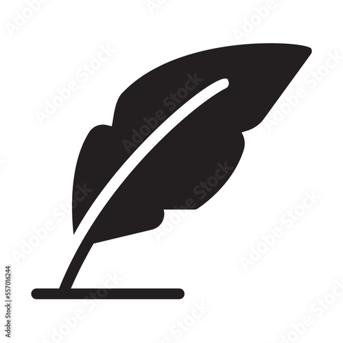 feather pen glyph icon