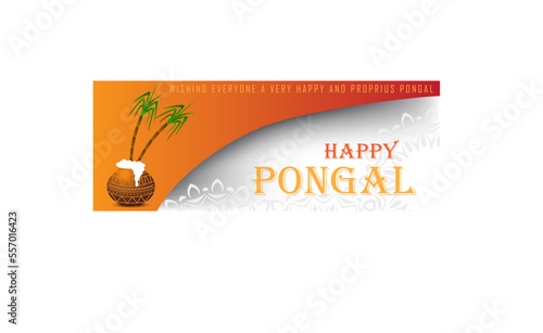 Pongal Festivel celebration Banner Design holiday Gradient background wishing proprius Happy pongal  Typography web design sign template card graphic design  vector