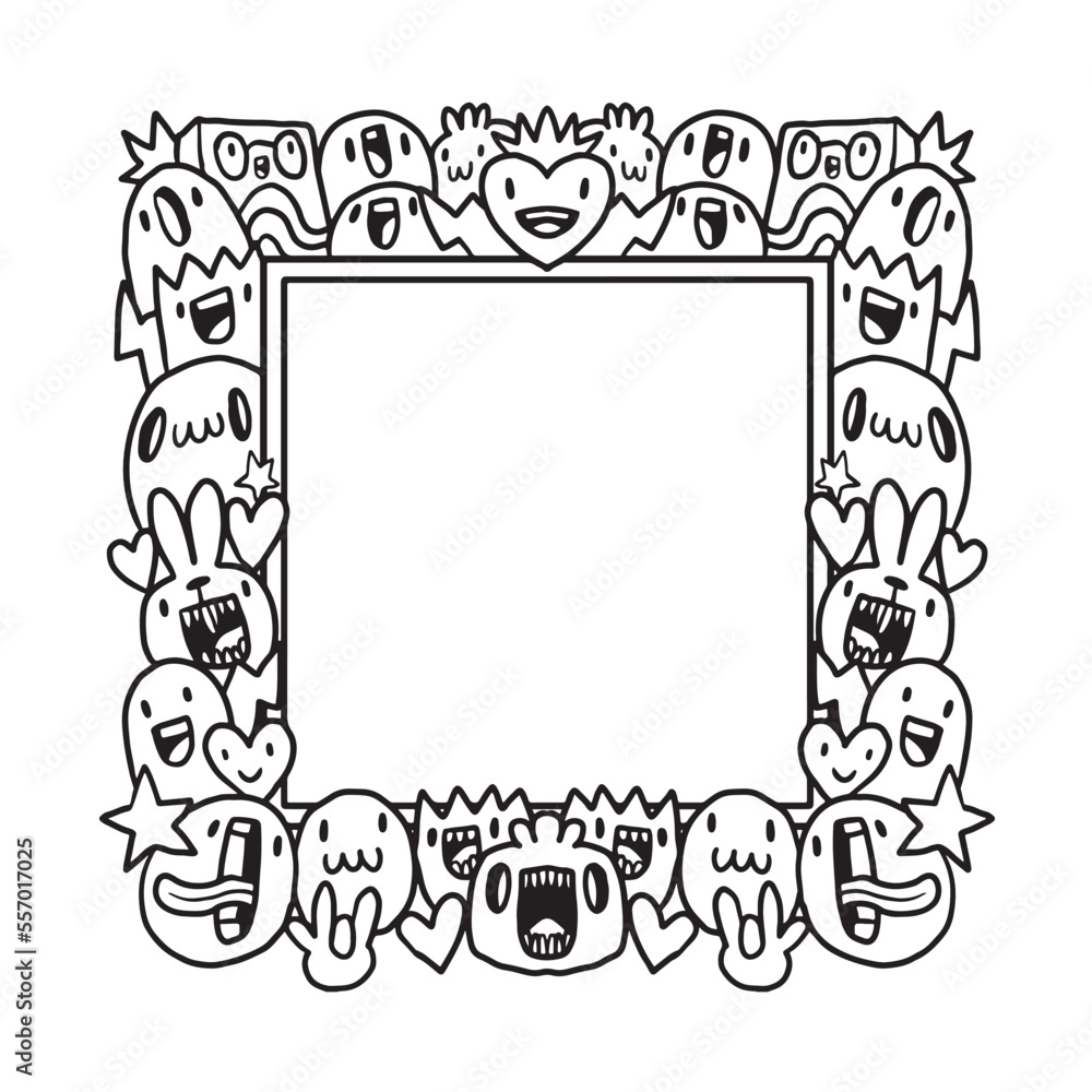 Fototapeta premium Hand drawn Abstrack doodle art frame