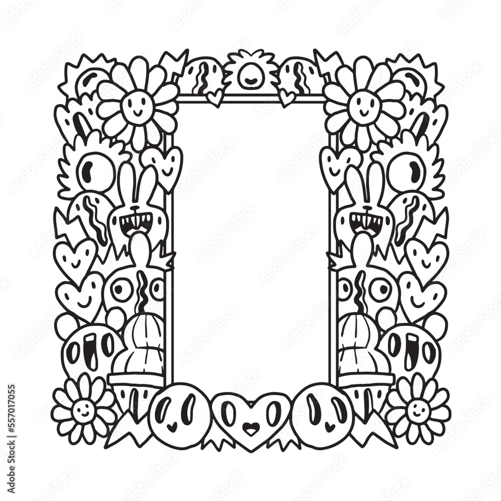 Hand drawn Abstrack doodle art frame Hand drawn Abstrack doodle art frame