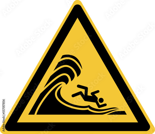 ISO 7010 W065 Warning; High surf or large breaking waves