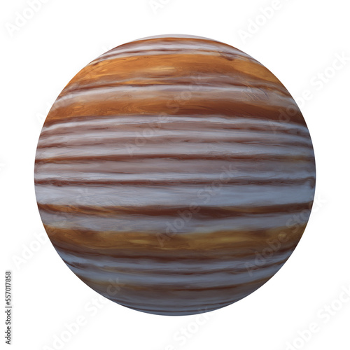 Fototapeta Naklejka Na Ścianę i Meble -  Gas Giant Jupiter Isolated 3D Render