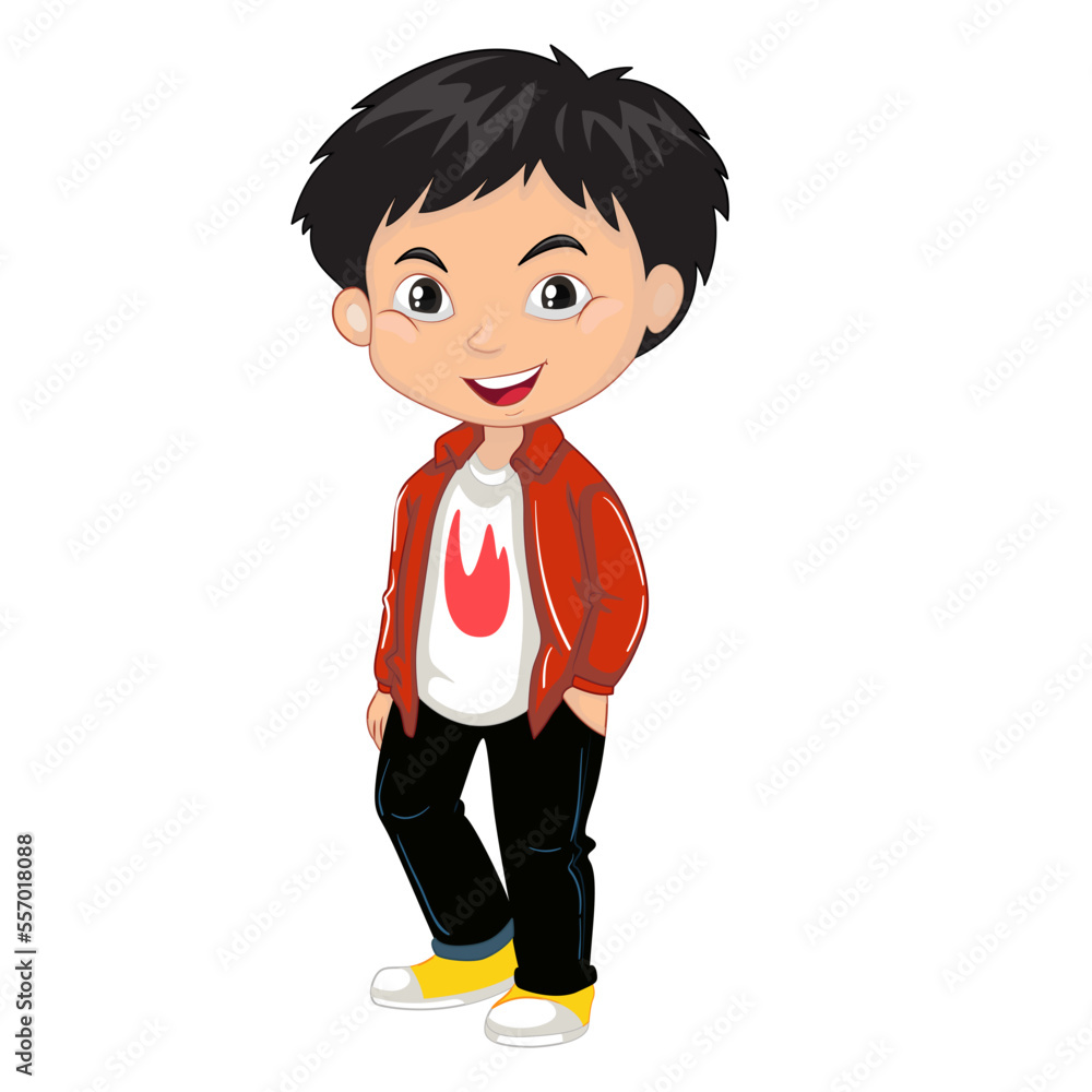 Free vector happy boy waving hand illustration Free vector happy boy waving hand illustration