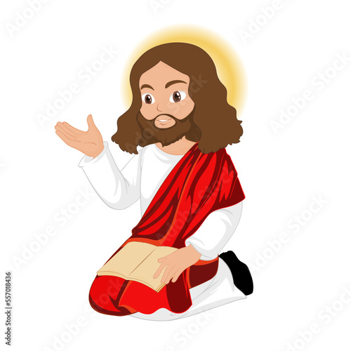 Free vector jesus christ character in cartoon style vector illustration