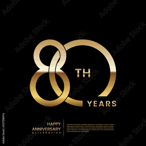 80 year anniversary celebration design template. vector template illustration