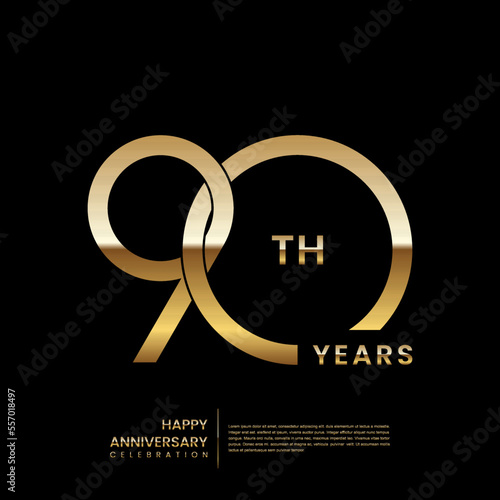90 year anniversary celebration design template. vector template illustration