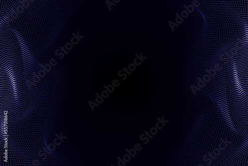 Abstract gradient particle wave. Big data. Digital background.