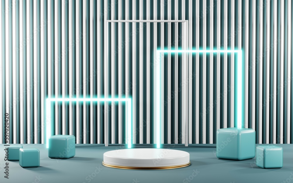 3D render of Podium background in blue tones for displaying cream products. cosmetics 3D render of Podium background in blue tones for displaying cream products. cosmetics