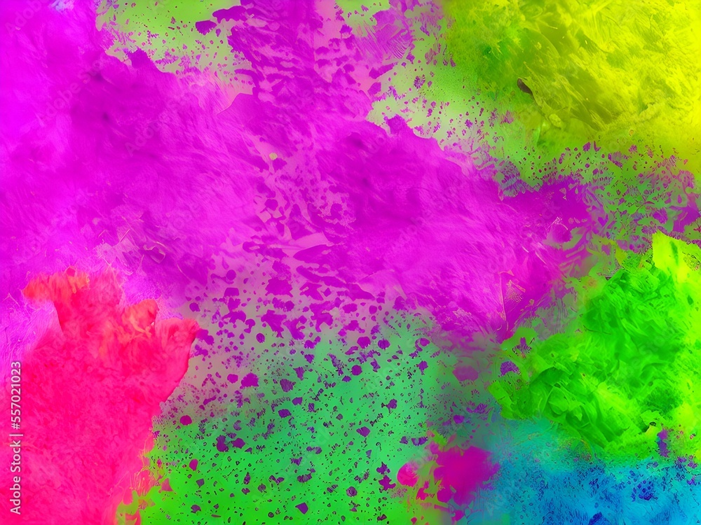 Bright paint background, holi festival style pattern, Holi dye, cheerful drawing. Generative AI. Generative AI