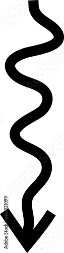 seven round wavy arrow