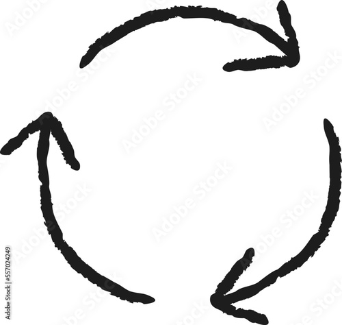 Rough scribble reuse three arrow black 
