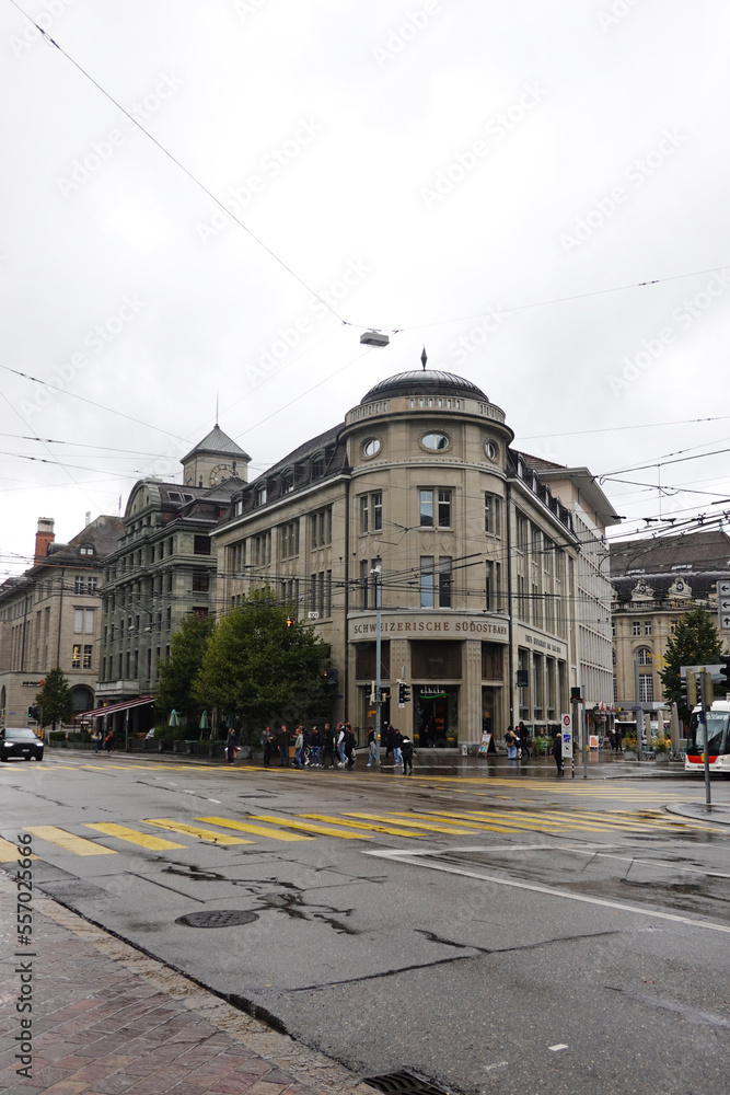 The building of Swiss bank in Sankt Gallen, Switzerland