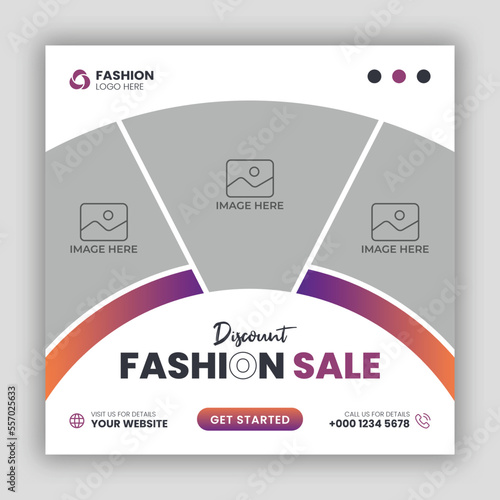 Fashion sale social media post and web banner template
