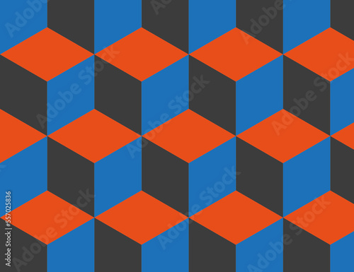 Geometric pattern 3D isometric boxes