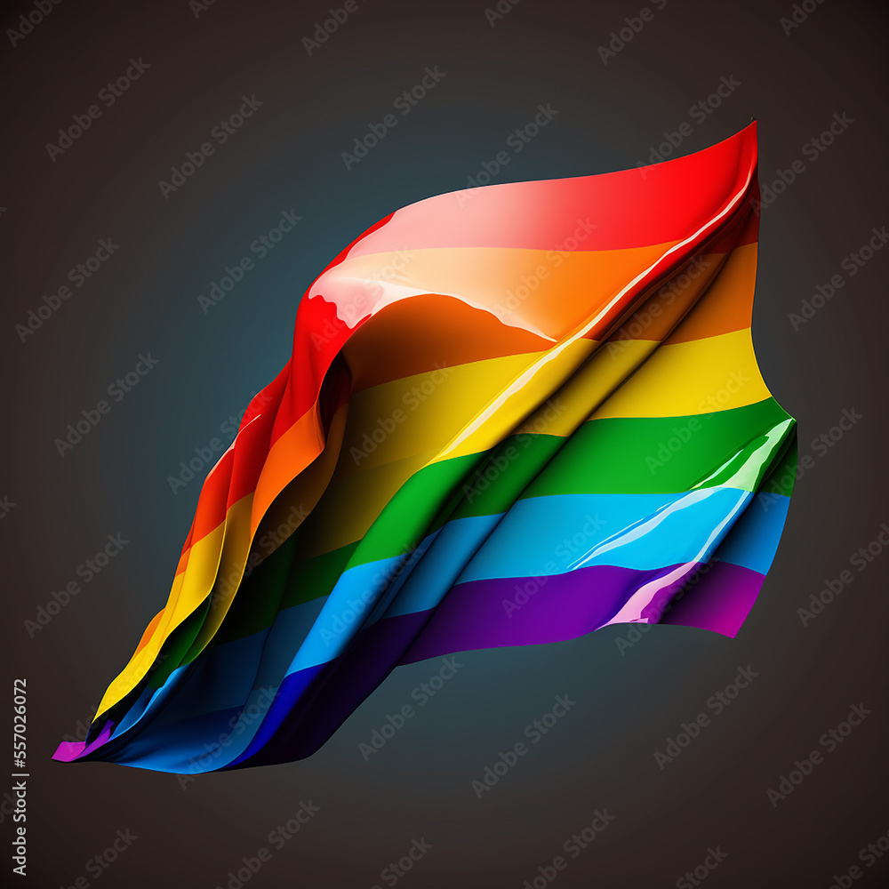 LGBT flag on a gray background. Generative AI. LGBT flag on a gray background. Generative AI.